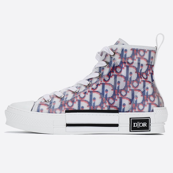 ディオールREON” テクニカルファブリック “B23”ブルーレッド ハイカットスニーカー