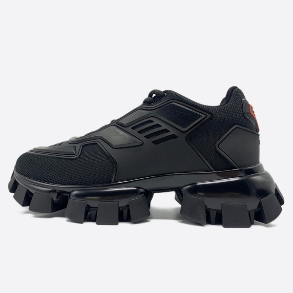 Prada 19FW Cloudbuster Thunderknit Sneakers in Triple Black