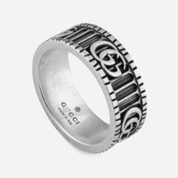 Gucci Double G Detail Marmont Silver Ring
