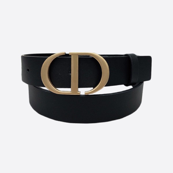 Dior Leather Belt Black Gold (3.0cm)