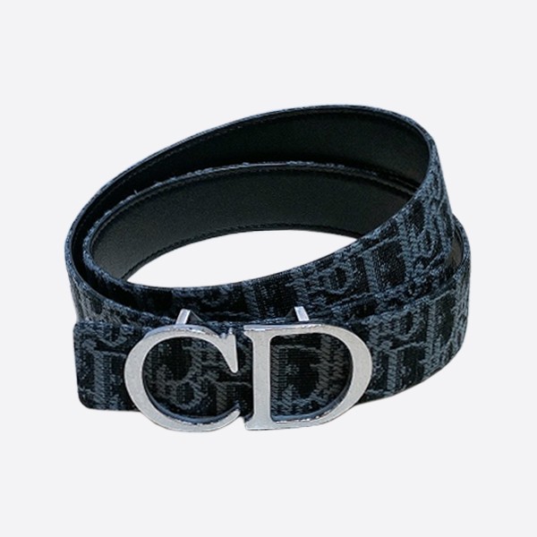 Dior Casual Simple Style Belt Blue Silver (3.5cm)