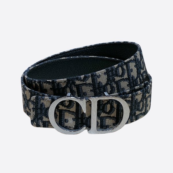 Dior Casual Simple Style Belt Black Silver (3.5cm)