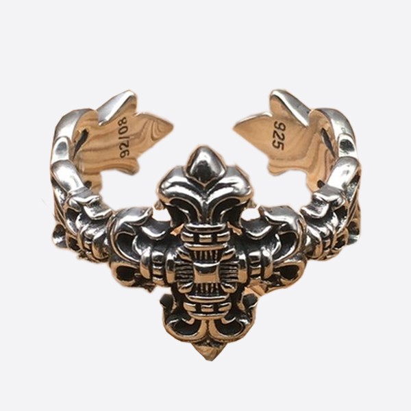 Chrome Hearts Cross Ring Silver Antique Open Ring