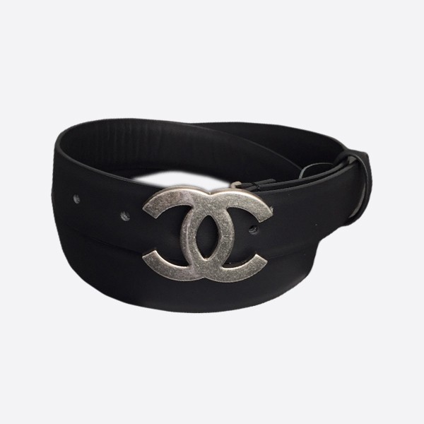 Chanel Fashion All-Match Belt Black Silver (3.0cm)