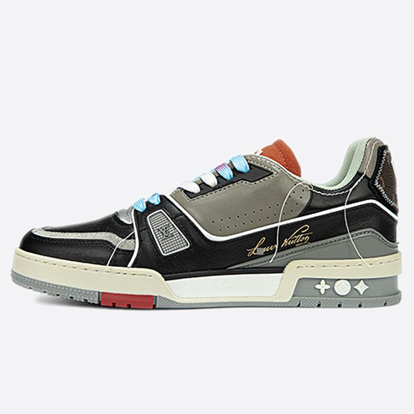 Louis Vuitton LV Trainer Sneakers Upcycling Green/Orange Men's