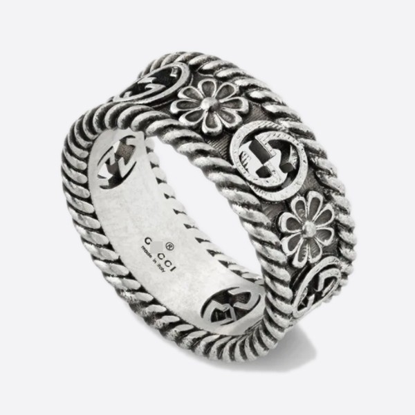 Gucci Interlocking G Silver Ring 577263 J8400 0811