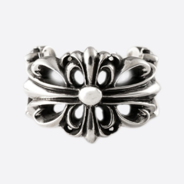 Chrome Hearts Double Floral Ring Silver