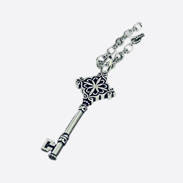 Chrome Hearts Key Pendant Alphabet Necklace in Silver