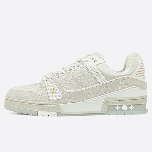 Louis Vuitton LV Trainer Sneakers Monogram Denim Beige