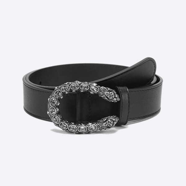 Gucci Dionysus Bacchus Belt in Black and Silver (3.0cm) 432142-AP0IN-8176