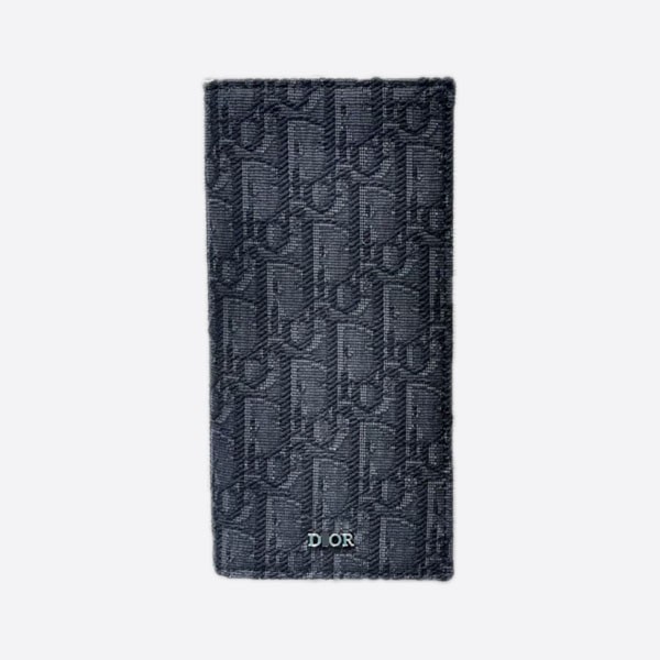 Dior Vertical Wallet Black Oblique Jacquard 2OBBC002YSE_H05E