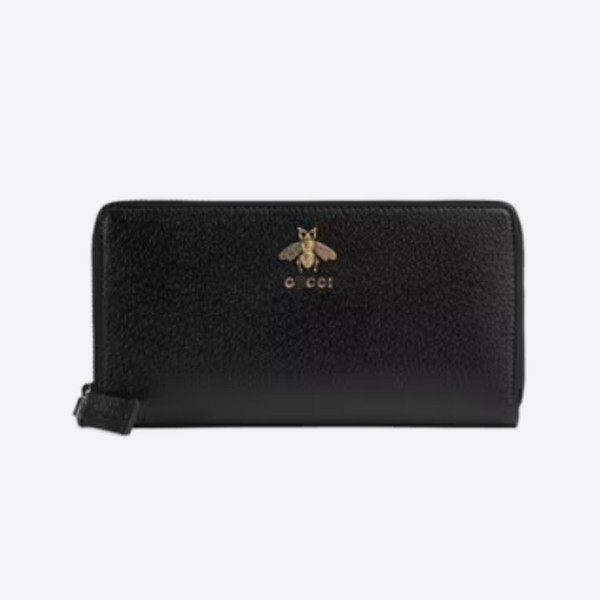 Gucci Animalier Leather Zip-Around Wallet 523667 DJ20T 1000