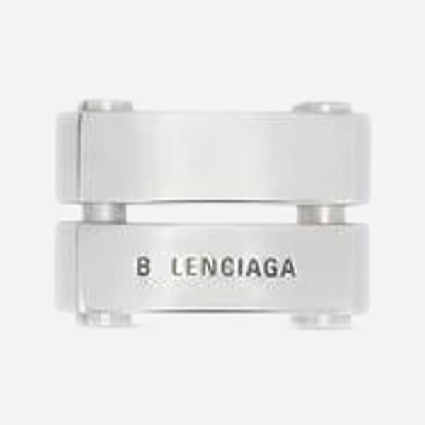 Balenciaga Silver Gear Plate Ring 212342M147181