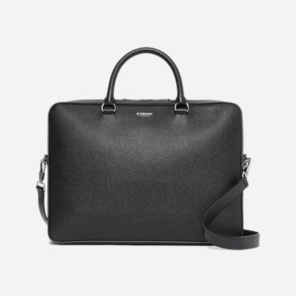 Burberry Granny Leather Briefcase Color - Black 80142651