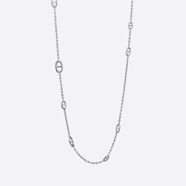 Hermes Farandole Long Necklace Silver H104568B00