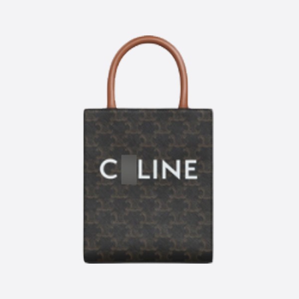 Celine Mini Vertical Basket Canvas Calfskin Print Tan 194372BZK.04LU