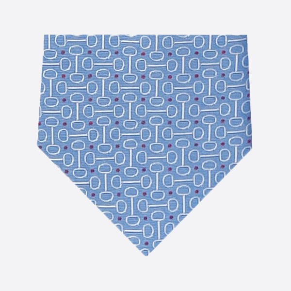 Hermes Horsebit Print Tie Blue H030189T39