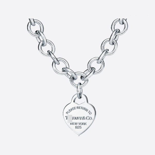 Tiffany Heart Tag Chain Link Necklace