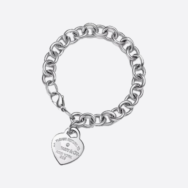 Tiffany Heart Tag Chain Link Bracelet