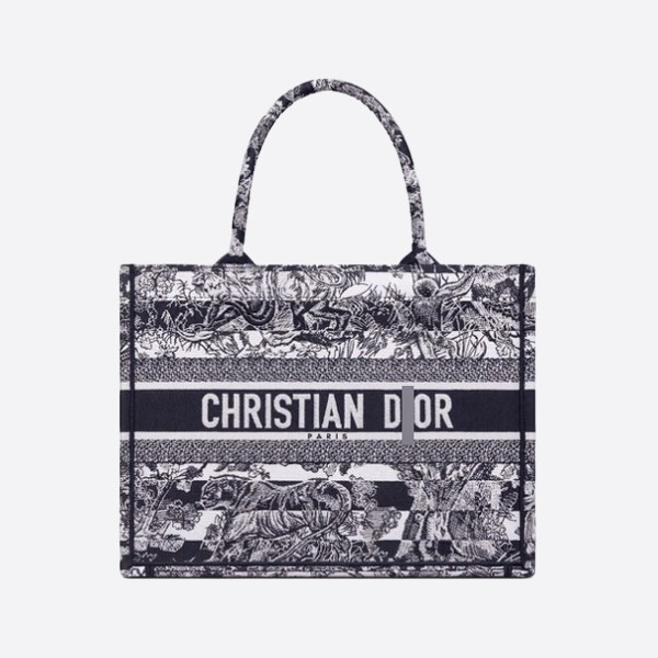 Dior BOOK TOTE Medium Bag Toile de Jouy Stripe Embroidery M1296ZRLP_M928
