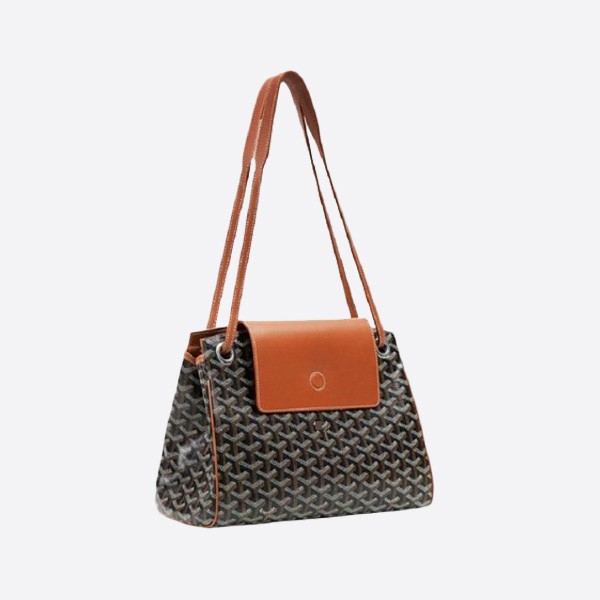 Goyard PM Rouettpmlty01cl03p Black and Tan Goyard Canvas Crossbody Bag