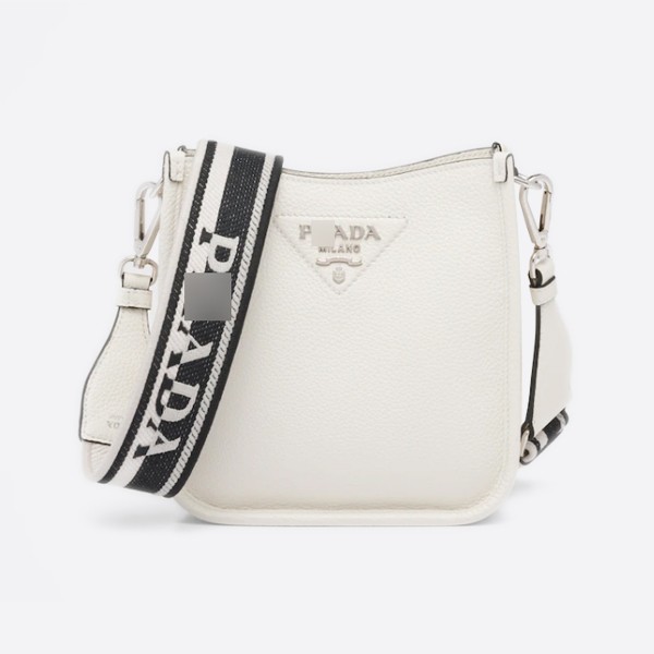 Prada Leather Mini Shoulder Bag, White, 1BH191_2DKV_F0009_V_3OO