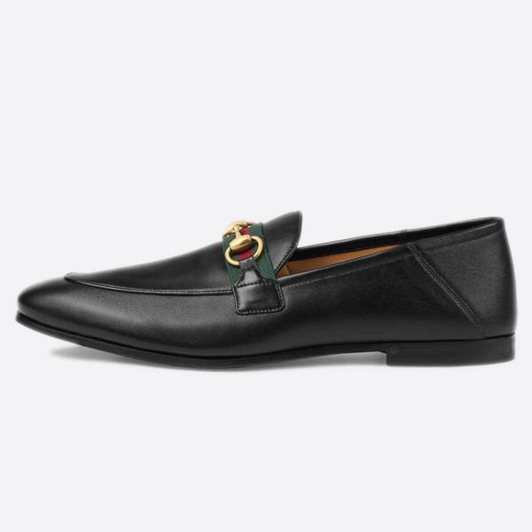 Gucci Webbing Leather Horsebit Loafers 581513 DLCC0 1078