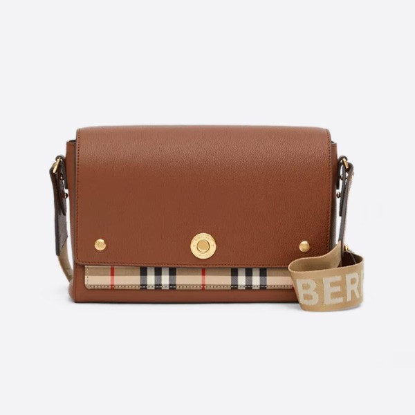 Burberry Vintage Check Leather Notebook Crossbody Bag, Tan, 80211111