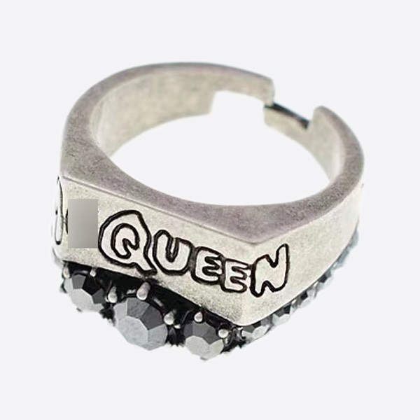 Alexander McQueen Skull Logo Ring Color - Silver