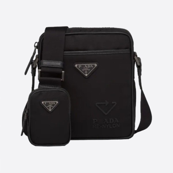Prada Nylon Saffiano Leather Shoulder Bag 2VH112