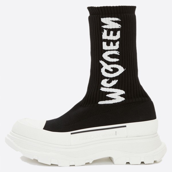 Alexander McQueen Graffiti Knit Tread Slick Boots 708096W4U511041
