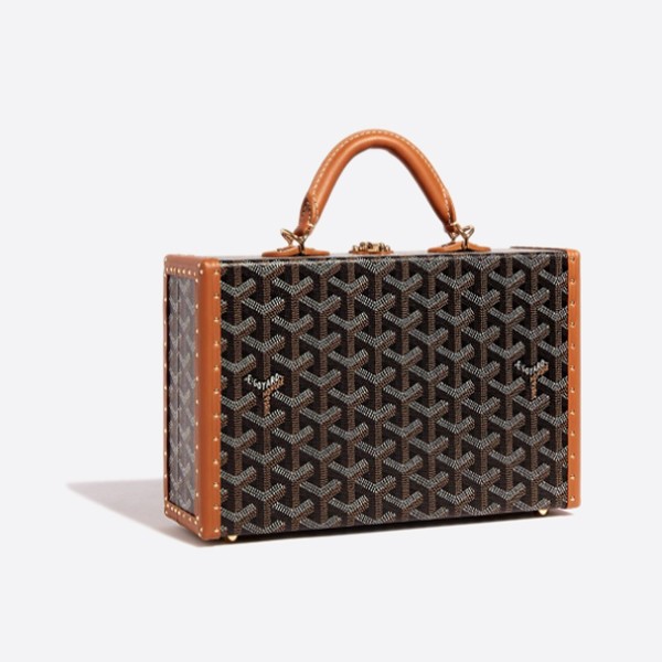 Goyard Grand Hotel Trunk Boston Bag, Color: Black/Tan