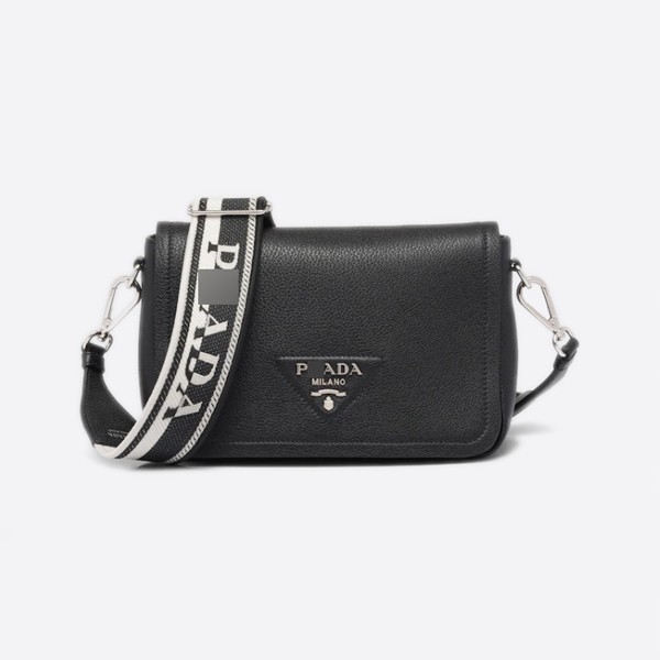 Prada Leather Shoulder Bag, Color: Black, 1BD314_2DKV_F0002_V_3OO