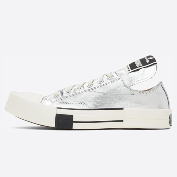 Rick Owens x Converse Turbo Dolce Chuck 70 Low-Top Sneakers in Silver (A01292c)