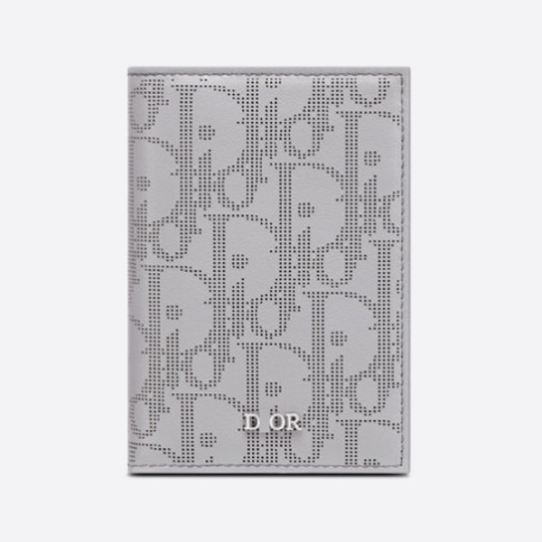Dior Two-Tier Card Holder in Gray Oblique Galaxy Leather (2ESCH138VPD_H860)