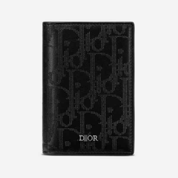 Dior 2-Tier Card Holder in Black Oblique Galaxy Leather (2ESCH138VPD_H03E)