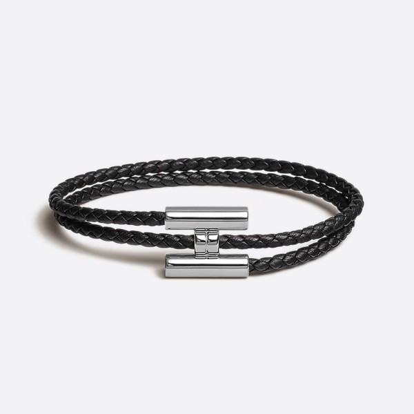 Hermes Tournis Braided Bracelet Color: Noir
