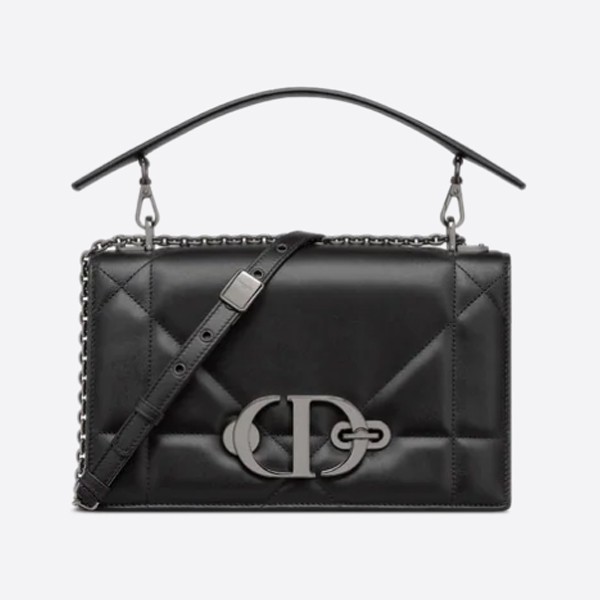 Dior 30 MONTAIGNE Handle Chain Bag in Black Maxi Canaju Sheepskin M9215BNNA_M900