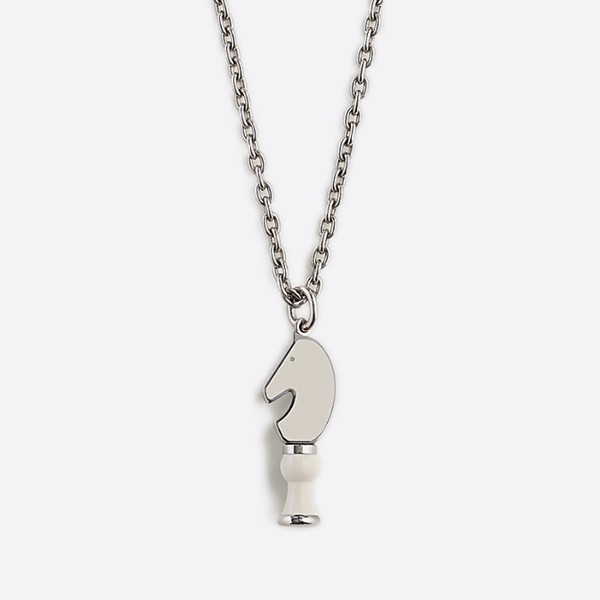 Hermes Metal Cavalier Necklace in Crecolor