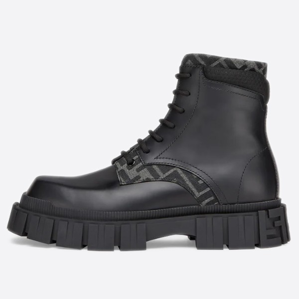 Fendi Force Black Leather Ankle Boots 7u1458admkf1DV5