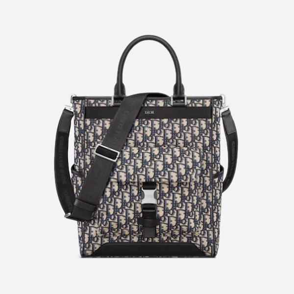 Dior Explorer Tote Bag in Oblique Jacquard and Grained Calfskin (1ESSH069YKY_H27E)