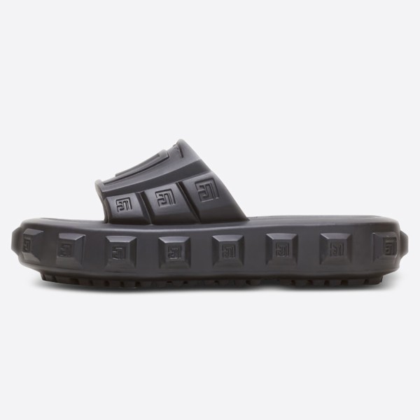 Balmain Ari Flat Mule Pool Slides Black AM1UL322KEVA