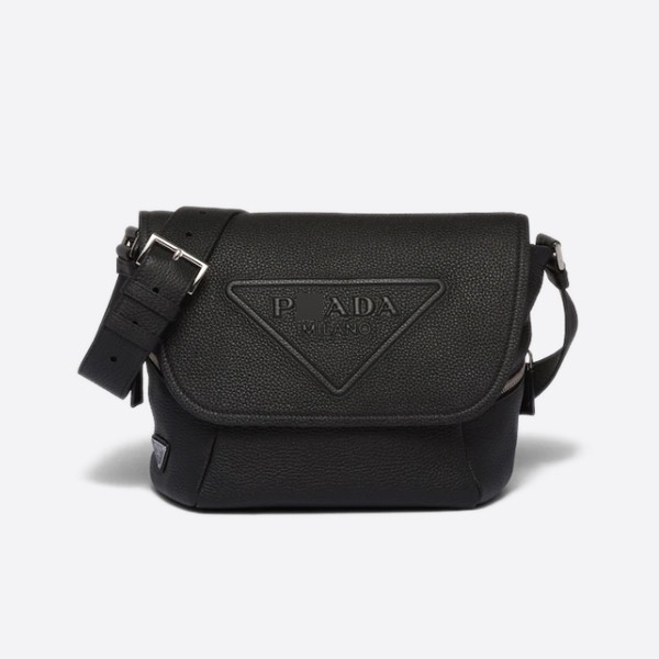 Prada leather shoulder bag, color: black, 2VD056_2BBE_F0002_V_OOO
