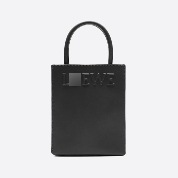 Standard A5 Tote Bag - Mini in Slick Calfskin, Color: Black, A933S30X01