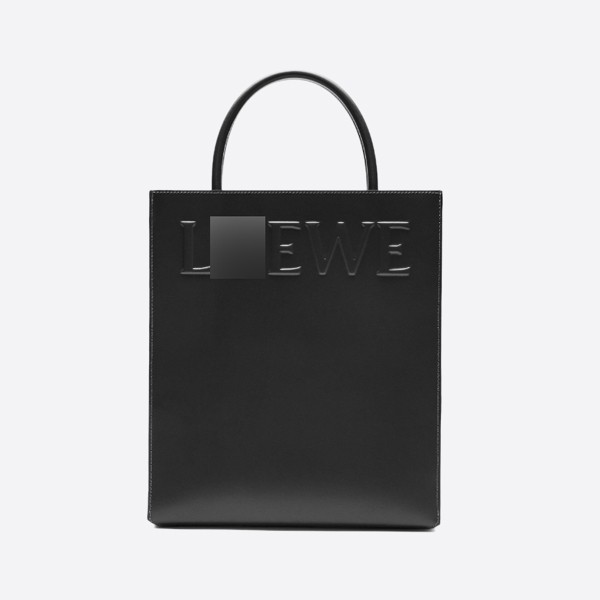 Standard A4 Tote Bag - Small - Slick Calfskin, Color: Black, A933R18X14