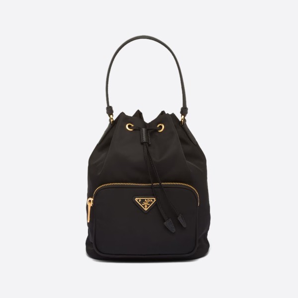 Duettori Nylon Shoulder Bag, Color: Black, 1BH038_RV44_F0002_V_UOO