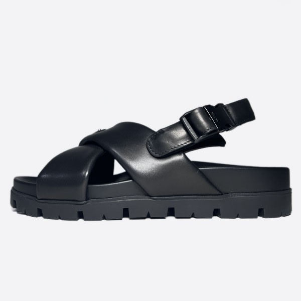 Down, nappa, and leather crisscross sandals 2X3089_2DL8_F0002