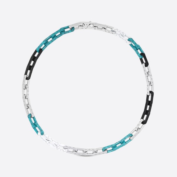 Monogram Chain Necklace with Stones M01293