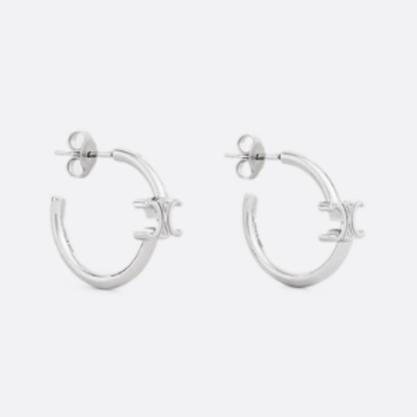 Triomphe Asymmetric Hoop - Rhodium Finish Brass 460RD6BRA.36SI