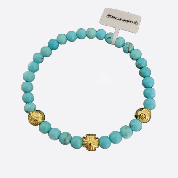 Turquoise and Gold Multi-Element Bracelet